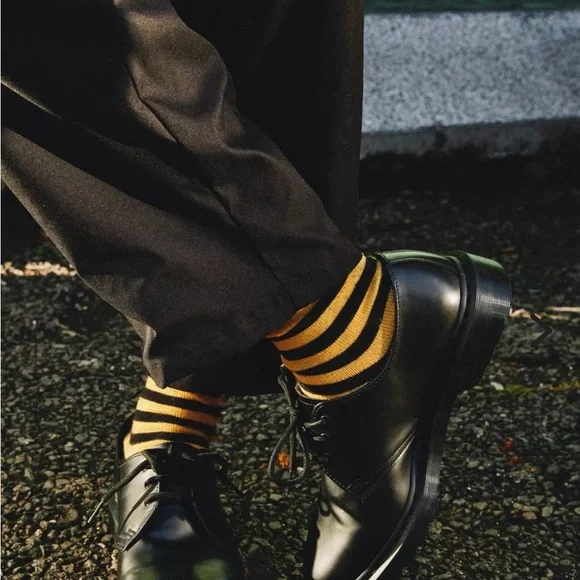 Dr. Martens Black and Yellow Striped Scarf - Picture 3 of 3
